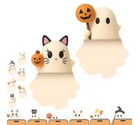 Genérico Ghostees Mystery Phone Buddy, Stick-On Halloween Ghost & Pumpkin Phone Topper, Cute Halloween Phones Decorations, Mini Phone Figure Surprise Toy, Peel-and-Stick Design Figurine (D+F)