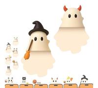 Genérico Ghostees Mystery Phone Buddy, Stick-On Halloween Ghost & Pumpkin Phone Topper, Cute Halloween Phones Decorations, Mini Phone Figure Surprise Toy, Peel-and-Stick Design Figurine (A+B)