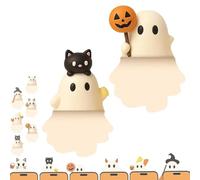 Genérico Ghostees Mystery Phone Buddy, Stick-On Halloween Ghost & Pumpkin Phone Topper, Cute Halloween Phones Decorations, Mini Phone Figure Surprise Toy, Peel-and-Stick Design Figurine (E+F)
