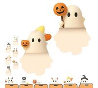 Genérico Ghostees Mystery Phone Buddy, Stick-On Halloween Ghost & Pumpkin Phone Topper, Cute Halloween Phones Decorations, Mini Phone Figure Surprise Toy, Peel-and-Stick Design Figurine (C+F)