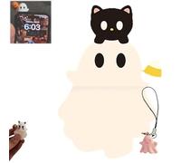 Genérico Ghostees Mystery Phone Buddy, Stick-On Halloween Ghost & Pumpkin Phone Topper, Peel-and-Stick Design Figurine, Cute Strong Adhesive Cling Decoration, for Smartphone (C)