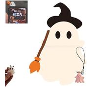 Genérico Ghostees Mystery Phone Buddy, Stick-On Halloween Ghost & Pumpkin Phone Topper, Peel-and-Stick Design Figurine, Cute Strong Adhesive Cling Decoration, for Smartphone (B)