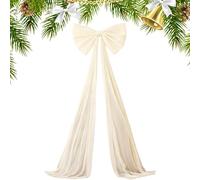 Genérico Giant Christmas Tree Bow | 20 X 71 Inch Extra Large Indoor Velvet Decor, Adaptable Christmas Holiday Wall Backdrop, Luxurious Velvet Texture For Door Wall Wedding Engagement Birthday Room