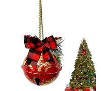 Genérico Giant Jingle Bells Christmas Decorations, Home Seasonal Decor For Holidays, Christmas Decor with Bow, Metal Bell Ball Ornaments For Holiday Winter Outdoor Porch Garden Yard Fireplace