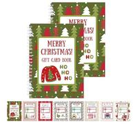 Genérico Gift Card Book, 5 * 7'' Color Spiral-Bound Merry Christmas Card Book Holder, DIY Personalized Xmas Gifts, Hardcover & Durability Line for Family, Friends (2PCS)