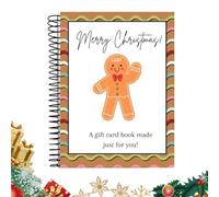 Genérico Gift Card Holder Book - Christmas Spiral Bound Interactive Clip with for Kids, Cash, Holiday Celebrations, Graduation, Parties, Offices, Family, Friends, and Home Events Organization