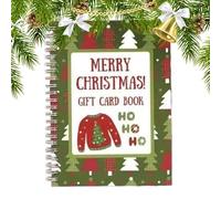 Genérico Giftcard Book - Christmas Holiday Card Booklet, Festive Greeting Organizer | Paper Material, Perfect for Home Office Classroom, Holiday Celebration, Gift Giving
