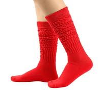 Genérico Gimnasia Niña Calcetines largos para mujer Calcetines de montones Calcetines altos en la rodilla Festival de calcetines abiertos entre piernas, Rd1, Talla única