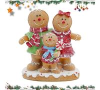 Genérico Gingerbread Christmas Decor - Resin 1PC | Adorable Gingerbread Men Figurine Ornament | Festive Gingerbrread Man Family Decoration For Holiday Table Shelf Tree and Sweet Themed Home Display
