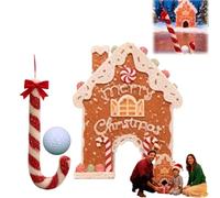 Genérico Gingerbread Christmas Mini Golf Game Set, Portable Indoor/Outdoor Toy with Candy Cane Club & Balls, Fun Family Party Game Gift for Kids & Adults (Home/Office) (1pcs)