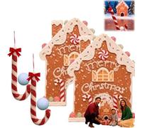 Genérico Gingerbread Christmas Mini Golf Game Set, Portable Indoor/Outdoor Toy with Candy Cane Club & Balls, Fun Family Party Game Gift for Kids & Adults (Home/Office) (2pcs)