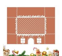 Genérico Gingerbread House Christmas Tablecloth | Winter Holiday Gingerbreads Christmas Decorations Tablecloth, For Picnic Parties Harvest Kitchen Dinner Festival Holiday Men Women