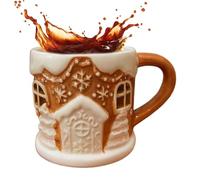 Genérico Gingerbread House Mug - Christmas Drinking Conatiner With LED Light,Holiday Beverage Mug | Kitchen Storage & Organisation For Collectors Holiday Gathering Family Dinner Juice Office Kitchen