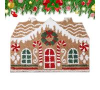 Genérico Gingerbread House Rug - Christmas Doormat, Gingerbread Door Mat 80×50cm, Non-Slip Entrance Rug | Christmas Welcome Mats for Holiday Outdoor Indoor Porch Entryway Kitchen Bathroom