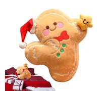 Genérico Gingerbread Man Pillow - Cute Plush Cushion Doll | 15.7in Hat and Star Design, Stuffed Gingerbread Man Throw Pillow, Living Room Car Sofa Nursery Dorm Couch Holiday Decoration