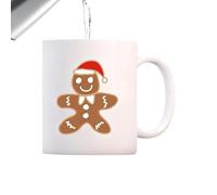 Genérico Gingerbread Mug, Microwave Safe Ceramic Funny Christmas Cup, Gingerbread Man Christmas Coffee Mug, Mugs with Ceramic and Festive Design, for Hot Chocolate Milk Water