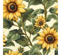 Genérico Girasol Acuarela Papel Pintado Autoadhesivo Plantas Retro 44x300 cm Papel de Pared Removible Impermeable Estilo Vinilo PVC Pegatina es Estante del cajón de la cubierta del rodillo