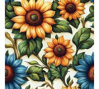 Genérico Girasol Planta Papel Pintado Autoadhesivo Pintado Abstracto 44x600 cm Papel de Pared Removible Impermeable Estilo Vinilo PVC Pegatina es Estante del cajón de la cubierta del rodillo