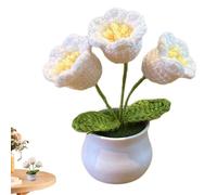 Genérico Girasole all'uncinetto - 15cm Decorativo | Bouquet di Fiori Lavorati a Maglia | Pianta in Vaso Artigianale | Girasole in Lana per Scrivania Casa Ufficio Decorazione Colorata