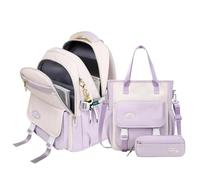 Genérico Girls Backpack Set for Teenagers, Lightweight Large Capacity Classic School Bag, Aesthetically Pleasing Cute Knapsack Tote with Pen Pouch, Perfect for Travel Work, Backpack 45x32x19cm
