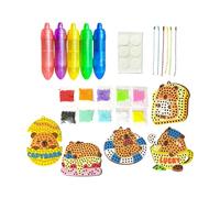 Genérico Girls Bead Kit | Educational Art Supplies - Multi-Scenario Craft Toy Set With Dotting Pen - Creative Exploration Tool | For Birthday Play Education Children Boys Keychain Making Home School