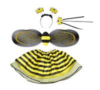 Genérico Girls Bee Skirt Costume - Dress Up Set, Pretend Play Outfit | Bee Theme Accessories Collection, Halloween Party Masquerade Supplies Set with Wings Headband Wand