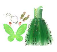Genérico Girls Fairy Costume Set, Party Cosplay Outfit with Wings