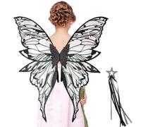Genérico Girls Fairy Wings, Angel Wing Costume Set, Colorful Cosplay Accessories with Elastic Straps, Dress-Up Outfit for Birthday, Theme Party, Halloween, 31.5x29.45 inches