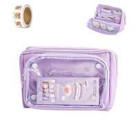 Genérico Girls Large Pencil Case Teenage, Big Capacity Pencil Case 3 Compartments, Cute Pencil Cases, Stationery Pouch for Girls (Purple 1)
