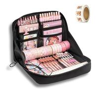Genérico Girls Large Pencil Case Teenage, Big Capacity Pencil Case 3 Compartments, Cute Pencil Cases, Stationery Pouch for Girls (Black 3)