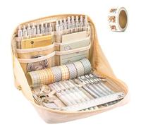 Genérico Girls Large Pencil Case Teenage, Big Capacity Pencil Case 3 Compartments, Cute Pencil Cases, Stationery Pouch for Girls (Beige 3)