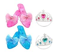 Genérico Girls Princess Shoes - Pretend Play Wedge High Heels with Coronet | Dress Up Shoes for Stage Show Party Carnival | Kids Footwear for Theater Performance Birthday Family Gathering