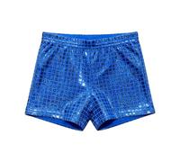 Genérico Girls Sequin Shorts For Stage Performance Dance Activewear (Blue, 16-17 Years)