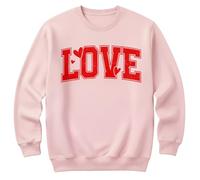 Genérico Girls Valentines Day Shirt Oversized Casual Heart Printed Crewneck Sweatshirts, Valentines The Day Tops(Pink,Small)