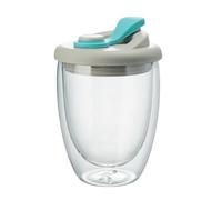 Genérico Glass Coffee Cup For Tea - Double Wall Glass Coffees Cup | 350ml Insulated Glasss Teas Mugs | Travel Coffees Mug With Lid | Insulated Beer Mug For Coffee, Tea, Juice, Milk, Latte, Dessert
