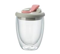 Genérico Glass Coffee Cup For Tea - Double Wall Glass Coffees Cup | 350ml Insulated Glasss Teas Mugs | Travel Coffees Mug With Lid | Insulated Beer Mug For Coffee, Tea, Juice, Milk, Latte, Dessert