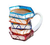 Genérico Glass Coffee Mug - Colorful Cup | Painted Book Mug Glass Cup For Book Lovers Readers Librarians, Artificially Painted Coffee MugCup For Tea Milk Water Juice