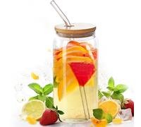 Genérico Glass Cup - 16oz Drinking Tumbler, Reusable Jar | Heat-Resistant, Clear, Eco-Friendly, Straw Cup For Adults, Teens, Water, Beer, Latte, Whiskey, Juice, Soda, Tea, Party, Travel, Summer