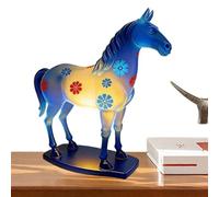 Genérico Glass Flower Horse - Statue Ornament | Dimmable LED Animal Nightlight With Adjustable Brightness | Elegant Bedroom Bedside Lamp & Home Decor Sculpture For Living Room, Kids Gift