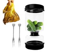 Genérico Glass Pickling Storage Jar - Airtight Container With Lid, Preserve Brined Vegetables, Refrigerator Keeper, Garlic Beets Okra Mushroom Strage, Kitchen Organization | For Storage