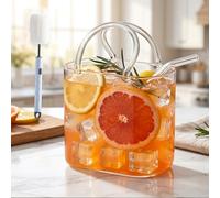 Genérico Glass Purse For Drinks Set Of 2,26oz Unique Wine Glasses Purse Gifts For Women Party,Fish Bowl Vase, Unique Glass Purse Vase, For Fruit Juice, Tea, Flowers (1PCS)
