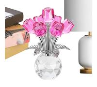 Genérico Glass Rose,3D Romantic Artificial Glass Rose Home Decor | Flower Desk Figurines | for Family Friends Wife Sister Holiday Engagement Ceremonies Special Occasions Blessings New Year