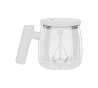 Genérico Glass Self Stirring Mug 400ml | 800mAh USB Portable Mixer Cup With Lid And Handle, Stir Milk Protein Powder | Self Stirring Mug Your Drink As It Automatically Stirs, free.