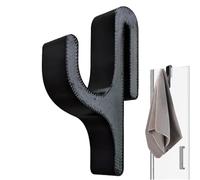 Genérico Glass Shower Towel Hook, Space-Saving Heavy-Duty Hanger, 3.6x2.2x0.8 Inch Over-Door Mount with High-Strength Build, Rust-Resistant Polymer with Modern Style, Gear for Cubicles and Balconies