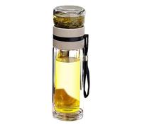 Generico Glass Water - 2.76x9.06 Inches, | Glass Infuser With Stainless Steel Filter | Portable Fruit Infuser, Leakproof Travel Cup For