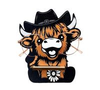 Genérico Glasses Holder - Wood, 6.3x5.24in Eyeglass Holder Highland Cow Design | Decorative Glasses Stand Solid Craft Ornament, Gift For Children, Family, Friends, Desks, Shelves, Home Décor
