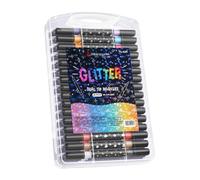 Genérico Glitter Coloring Markers - PP 16cm Double Sided Pens | Glitter Paint Doodle Pen Set | Bright Art Markers For Kids Teens Adults School Craft Projects And Greeting Card Design Use