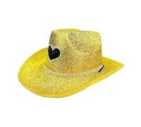 Genérico Glitter de sombrero de vaquera, sombreros de Mujeres,Disco Wide Brim Cowboy Hat brillante | Vestir accesorios de cosplay, accesorios de disfraces para la fiesta de cumpleaños de Halloween