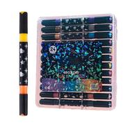 Genérico Glitter Markers Pen, Double Tip Highlighter, 6.3x0.47 Inches Portable Brush with Effect, Ink Coloring Tool, Glitter Pen with Shiny Style, Art Supply for School and Office