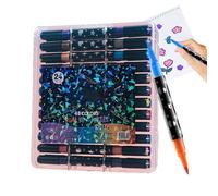 Genérico Glitter Markers Pen Set - Double Tip Coloring Highlighters with Glitter Effect Brush Markers for Notebook School Office Classroom Art Drawing for Kids Teens Adults Birthday Use